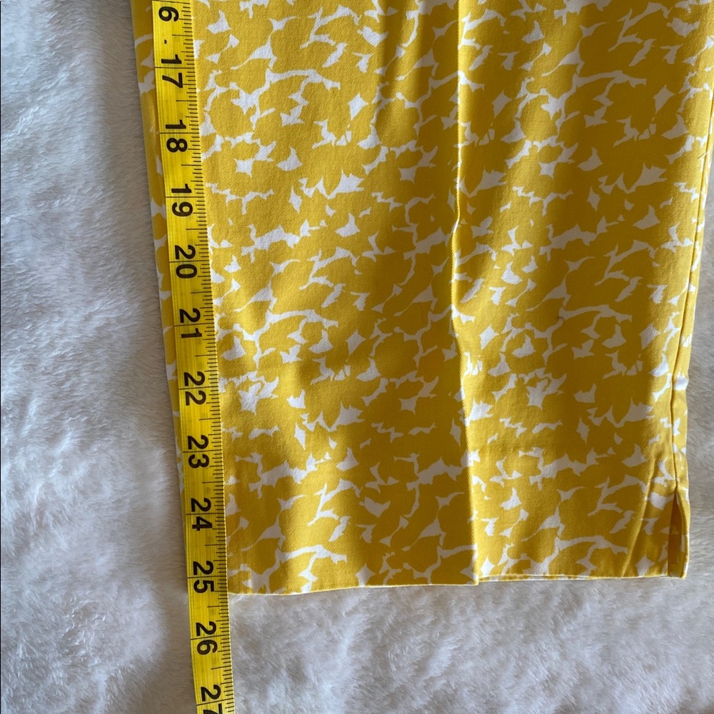 Talbots Yellow and White Patterned Pants sz 16w curvy fit - Picture 9 of 10